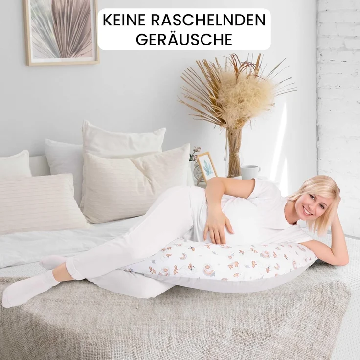 Amilian Stillkissen XXL 170 cm - Schwangerschaftskissen & Seitenschläferkissen mit Bezug, - Lagerungskissen - Nursing Pillow - Pregnancy Pillow, mit Füllung, Schlafkissen für Seitenlage - Körperkissen – Bild 8