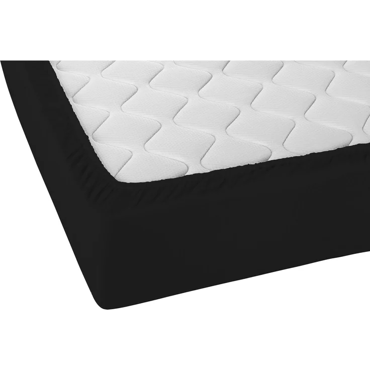 biberna Feinbiber-Spannbetttuch 0002744, schwarz, 1x 90x190 cm - 100x200 cm – Bild 2