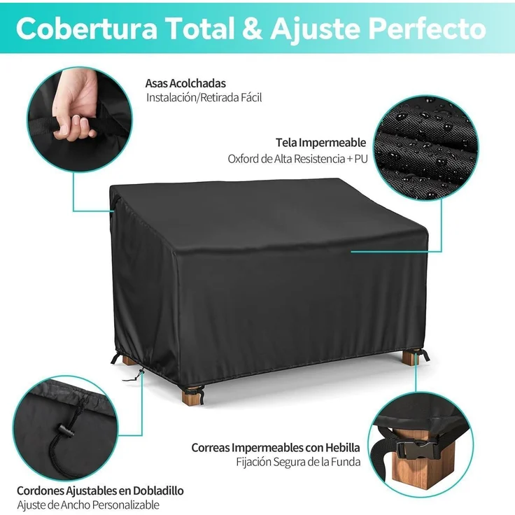 Gartenbank Abdeckung 600D Oxford Wasserdicht – Bild 3