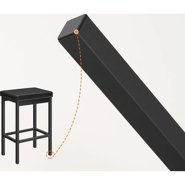 Hoobro BARHOCKER Schwarz Barstuhl Küchenhocker (H 63 x T 63 x B 40 cm) – Bild 7