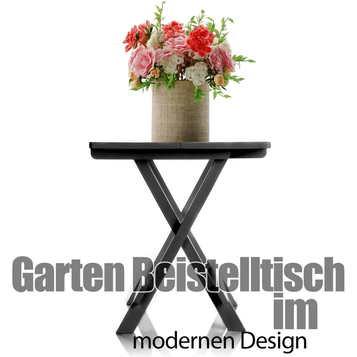 BigDean Klapptisch klein in Anthrazit aus Kunststoff LxBxH 45x43x50cm – wetterfester Campingtisch – Beistelltisch – Kleiner & Leichter Esstisch, Gartentisch und Balkontisch – Bild 5