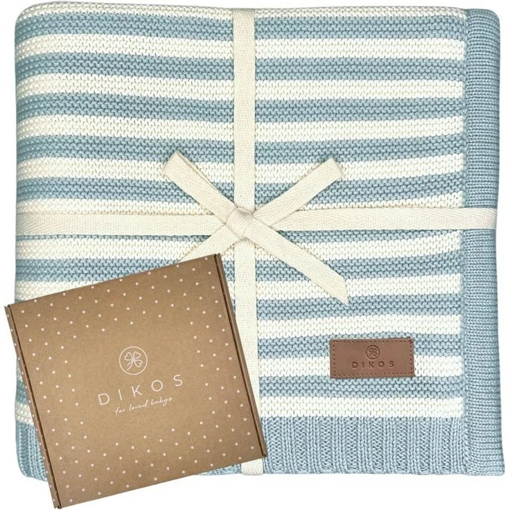 Babydecke DIKOS® Babydecke aus *100%* Bio Baumwolle Strickdecke Erstlingsdecke, DIKOS, PREMIUM Qualität atmungsaktiv, nachhaltig, plastikfrei, kuschelweich – Bild 1