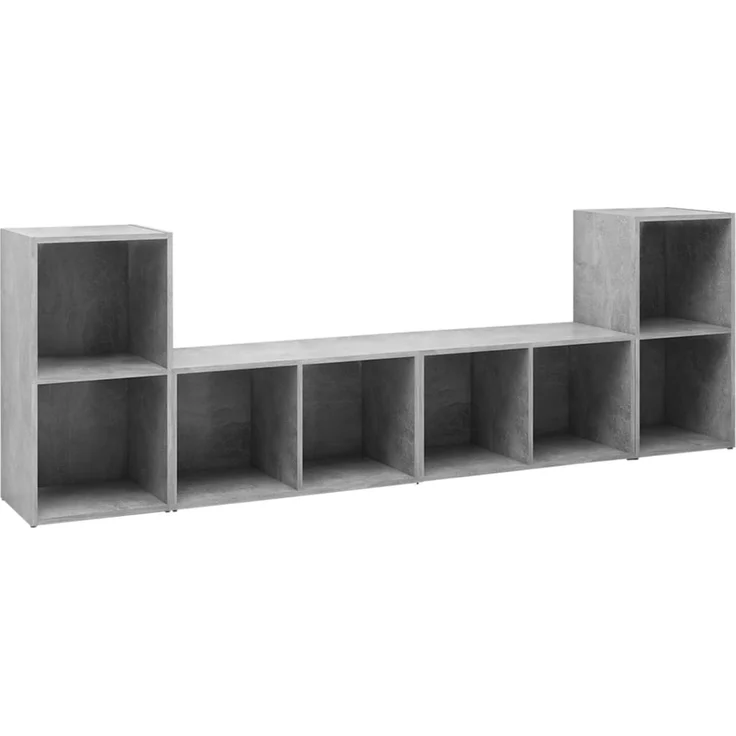 4 pcs TV-Schrank, Fernsehschrank Betongrau 72x35x36,5 cm Holzwerkstoff – Bild 2