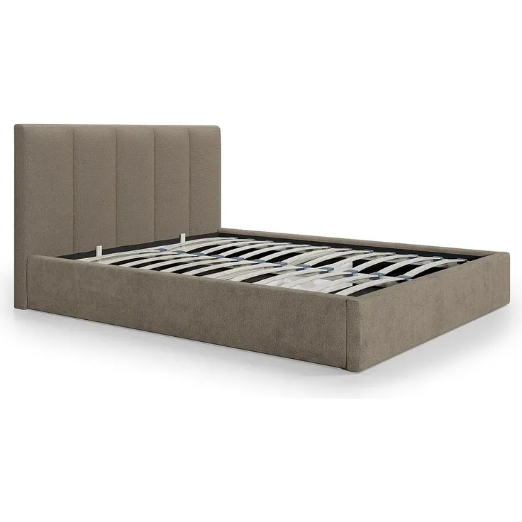 Vente-unique - KILACLO Bett Stoff Schokoladenbraun - B 213 cm x H 106 cm x L 190 cm – Bild 4