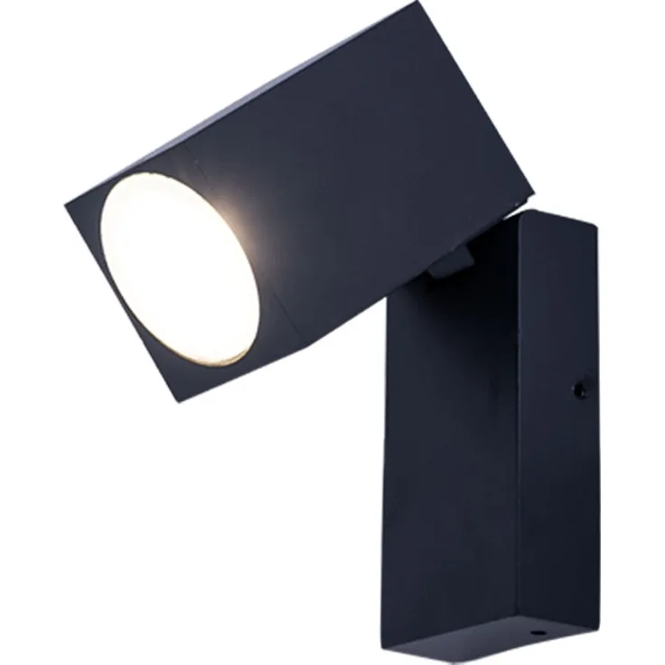 Wandleuchte, Down Strahler, Alu schwarz, beweglich, H 10 cm