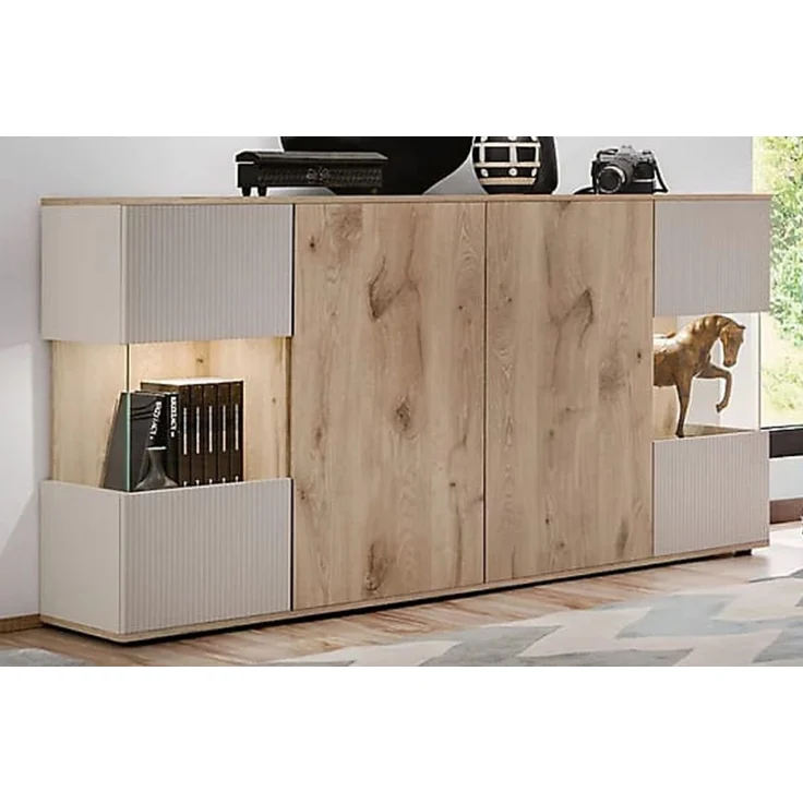 Sideboard Cathlyn in Viking Eiche und Kaschmir mit LED 160 cm – Bild 6
