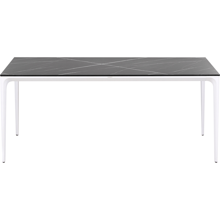 Gartentisch SOVARETO 180 cm 90 cm Marmor Optik Schwarzer Marmor – Bild 5