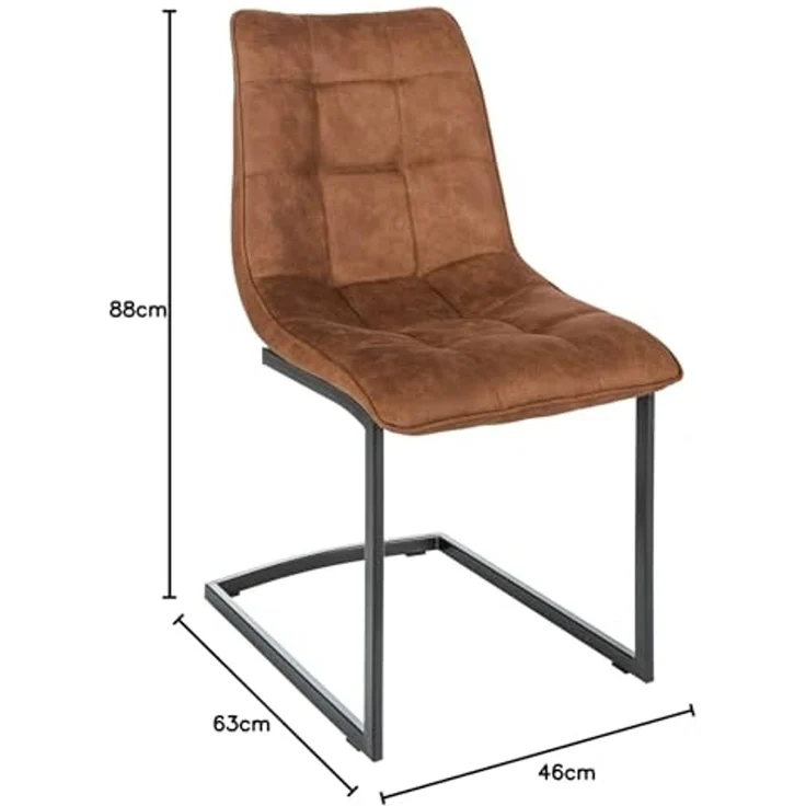 riess-ambiente Freischwinger MIAMI hellbraun, Esszimmer · Microfaser · Metall · Industrial – Bild 3