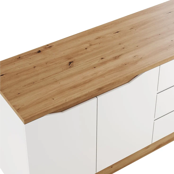 ZUBALIYA Schreibtisch mit feststellbaren Rollen – multifunktionales Design, 4 cm dickere, drehbare Tischplatte, fest arretierbar, weiß/Eiche, Faltbarer Schreibtisch, Eckschreibtisch, Sideboard,Dicke Materialie – Modell N880P4642134O – Bild 14