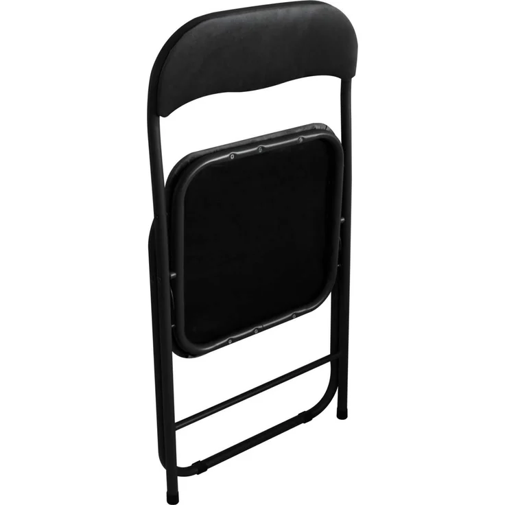 Metall Klappstuhl mit Samtbezug schwarz gepolstert Beistellstuhl Camping – Bild 6