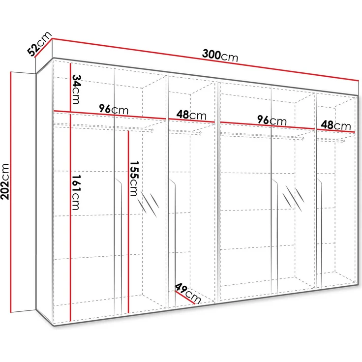 Kleiderschrank Veluna II 300 (Farbe: Cashmere / Cashmere + Schwarz) – Bild 5