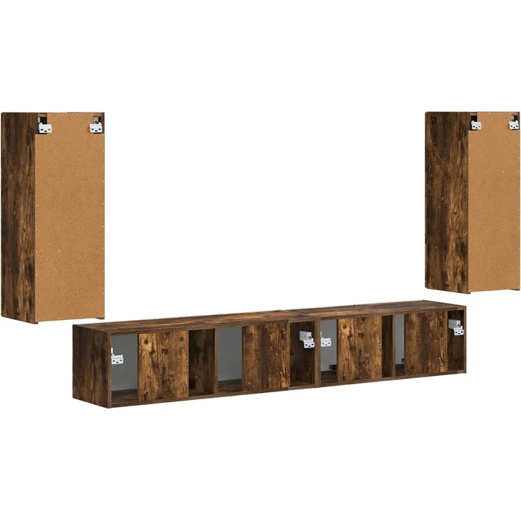 vidaXL TV-Schrankset 4 pcs Geräucherte Eiche Holzwerkstoff 3409164 – Bild 9