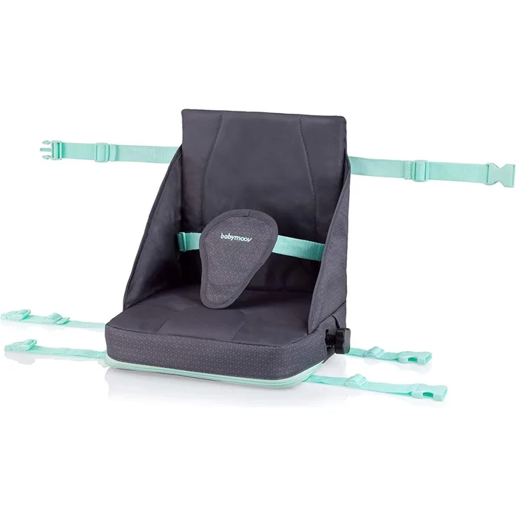 Babymoov Sitzerhöhung Up & Go Boostersitz/ Hochstuhl für unterwegs flexibel höhenverstellbar kompakt, grau