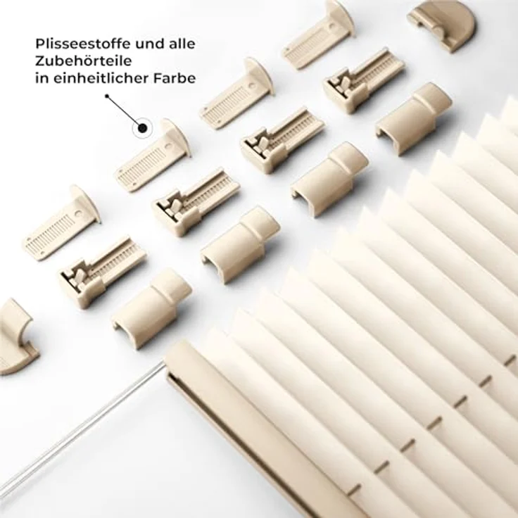 Sonello Plissee Klemmfix ohne Bohren 65cm x 220cm Hellcreme Faltrollo Plisseerollo Jalousie für Tür & Fenster Blickdicht Sichtschutz Sonnenschutz Fertifplissee Rollo – Bild 4
