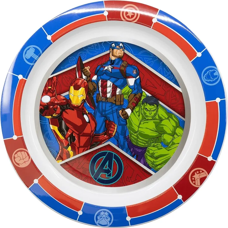 Mikrowellengeschirr Teller Ø22 für Kinder verschiedene Motive Avengers