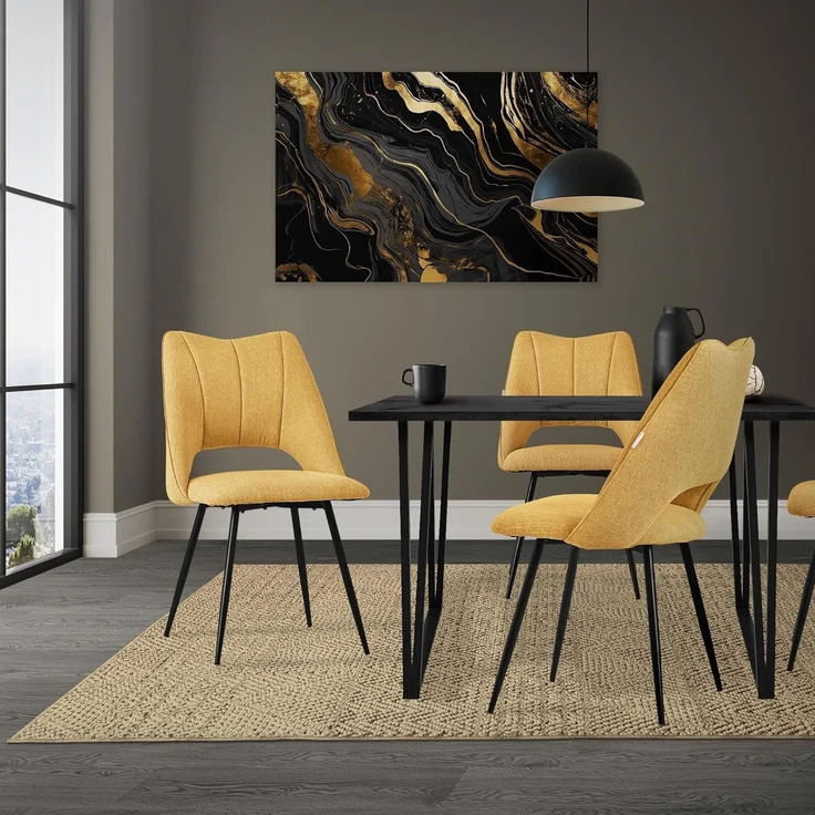 ML-DESIGN Stuhl Esszimmerstühle mit Rückenlehne moderne Design Lounge Küchenstühle (2 St), Polsterstuhl Esstischstühle 2er Set Clubsessel Polyester bis 120kg – Bild 7