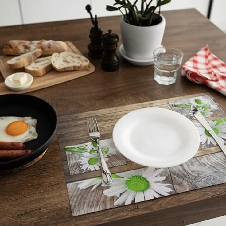 matches21 HOME & HOBBY Platzset Tischset Margeriten. Blumen Tischunterlage Tischdeko, (12-St), modernes Esstisch Platzdeckchen als abwaschbarer Tischuntersetzer – Bild 6