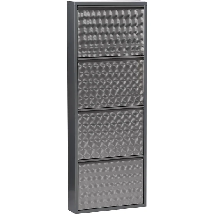 Schuhkipper >CLIP< (1stk) Metall / schwarz-anthrazit, montiert - 50x130x15 (BxHxT) – Bild 1