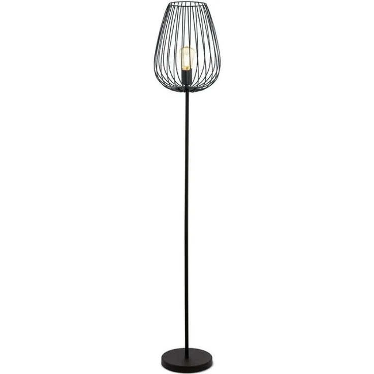 Eglo 49474 Stehleuchte Standleuchte NEWTOWN Stahl schwarz E27 max. 1X40W H:159,5cm Ø27,5cm mit Fußtrittschalter – Bild 4