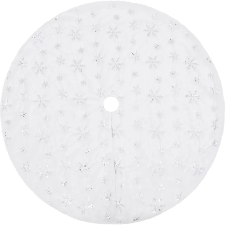 vidaXL Luxus-Weihnachtsbaumrock Weiß 150 cm Kunstfell 330274