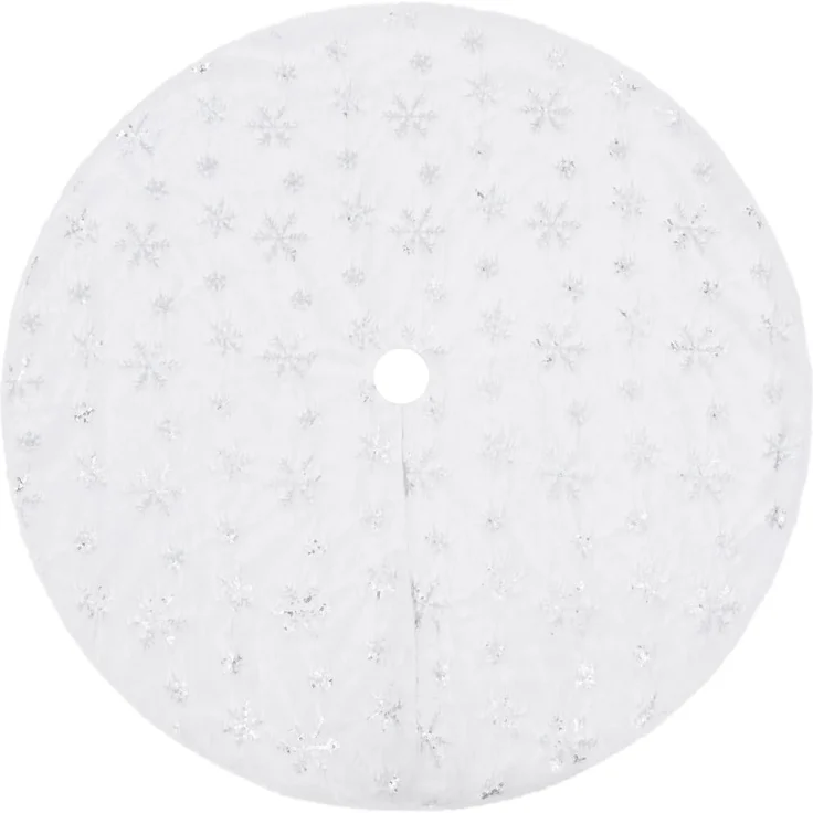 vidaXL Luxus-Weihnachtsbaumrock Weiß 150 cm Kunstfell 330274 – Bild 1