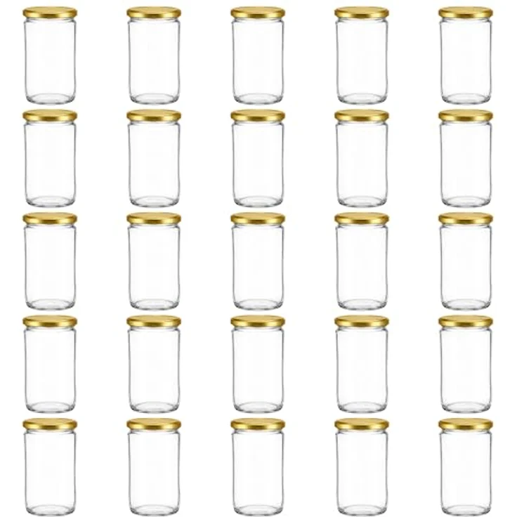 hocz 25x Einmachgläser 720 ml | mit Deckel Gold TO 82 | leere Gläser mit Schraubdeckel zum befüllen | Sturzgläser, Schraubgläser, Marmeladengläser Set | 25 Stück – Bild 1