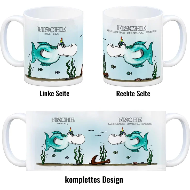 speecheese Tasse Honeycorns Kaffeebecher mit Sternzeichen Fische Motiv Tasse Becher – Bild 4