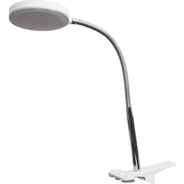 Lindby Klemmleuchte 'Milow', moderne LED Tischlampe, weiß, 36 cm hoch mit Schalter