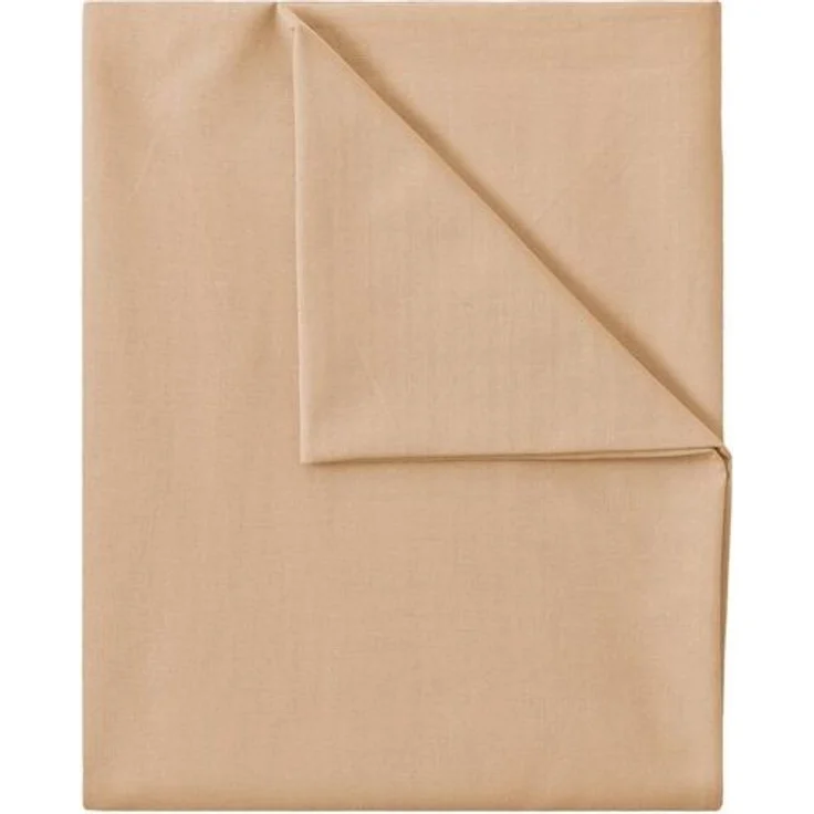 GREEN MARK Textilien Betttuch gewebtes Leintuch Betttuch, 100% Baumwolle, Gummizug: ohne, (1 Stück), weich und pflegeleicht, viele Variationen, 140x200 cm, Sand – Bild 4