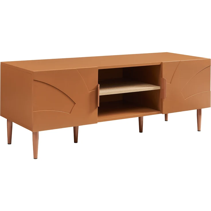 Fernsehtisch Starvili mit 2 Türen 120x40x45 cm Rostfarben [en. casa] – Bild 3