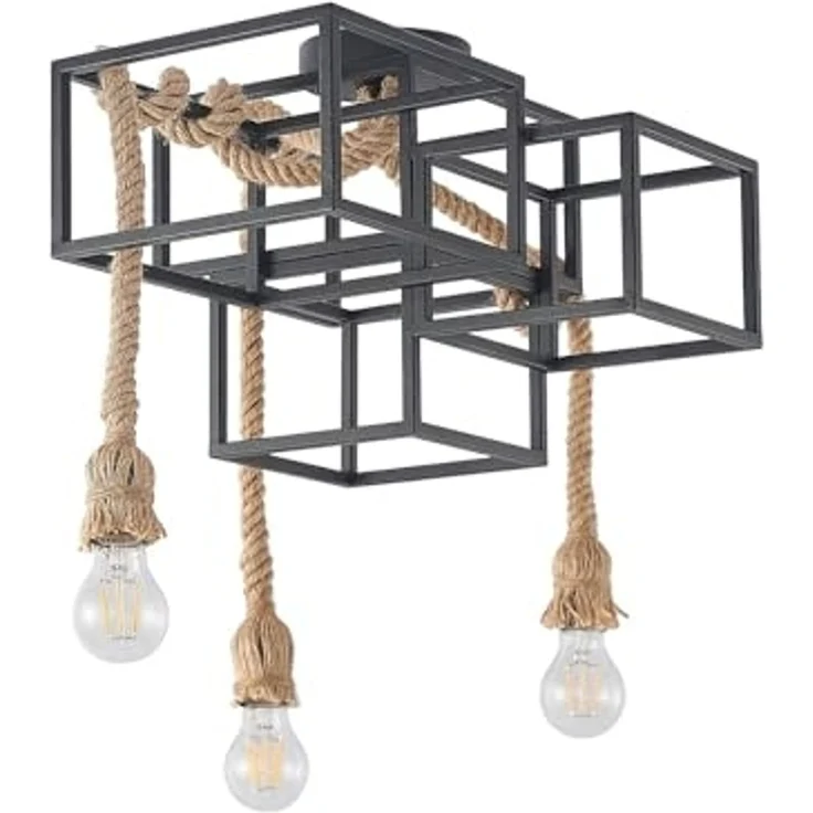 Lucande Deckenleuchten Andrik, Metall, Schwarz IP20, 3 x 60 W – Bild 1