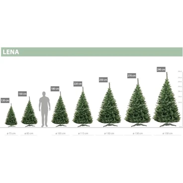 Künstlicher Weihnachtsbaum 220 cm Grün Tannenbaum Christbaum Tanne Unecht Weihnachtsdeko DecoKing Lena – Bild 3