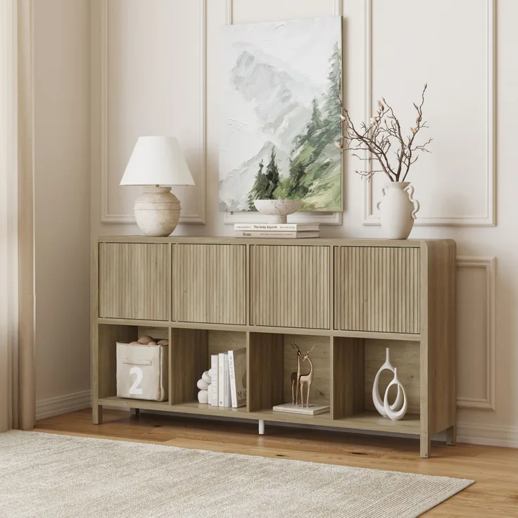 Sideboard Lukkodso 77x145x30 cm Eicheoptik, mittelhell [en. casa]