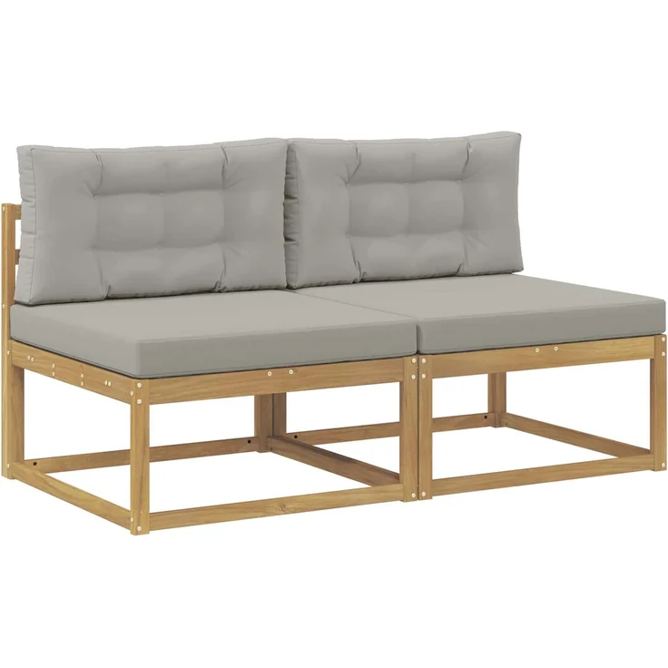 vidaXL Outdoor Mittelsofa 2 stk. 2-Sitzer Massivholz Akazie 901542 – Bild 2