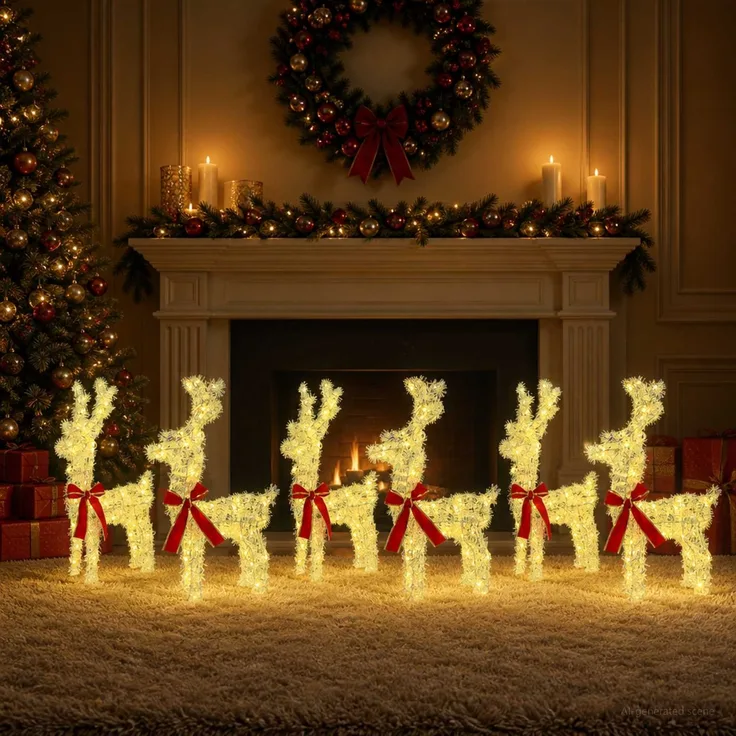 vidaXL Weihnachtsrentier 6 stk. 240 LEDs Warmes Weiß 3469685
