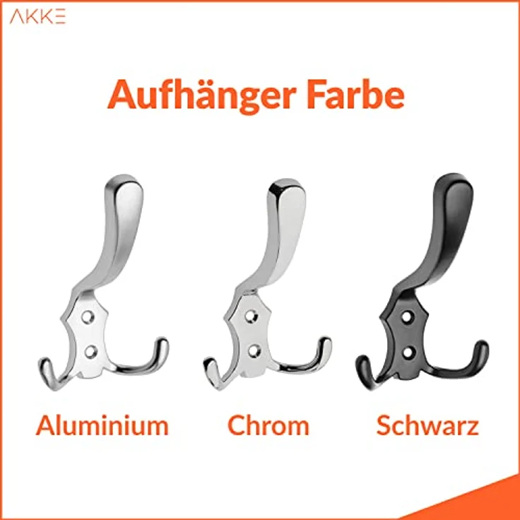 AKKE Garderobenhalter, MAXI Große Garderobe Aluminium Haken 2mm PVC Kantenumleimung – Bild 7