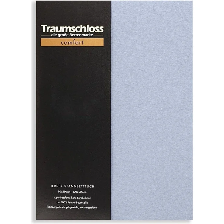 Traumschloss Spannbettlaken Comfort, Jersey, Mittelblau, 90-100x200, 100% Baumwolle – Bild 5