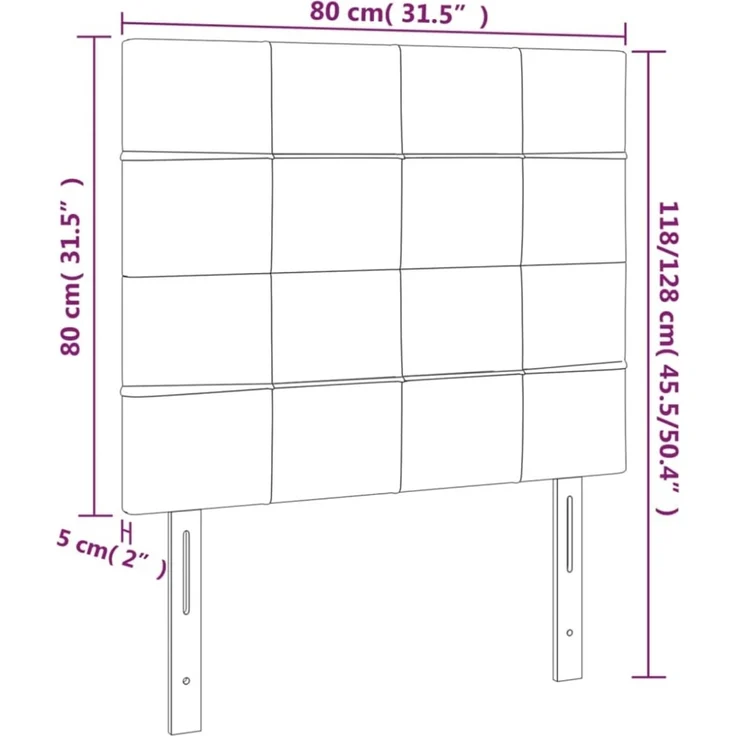 vidaXL Kopfteile 2 Stk. Dunkelgrau 80x5x78/88 cm Stoff 3116307 – Bild 5