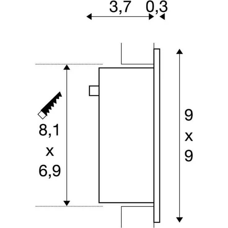 SLV 113292 FRAME CURVE LED Einbauleuchte eckig weiss 3000K 60lm