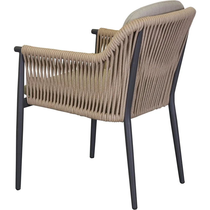 Gartenstuhl Balu 2 Armlehnenstuhl mit Sitz- und Rückenkissen Beige – Bild 4