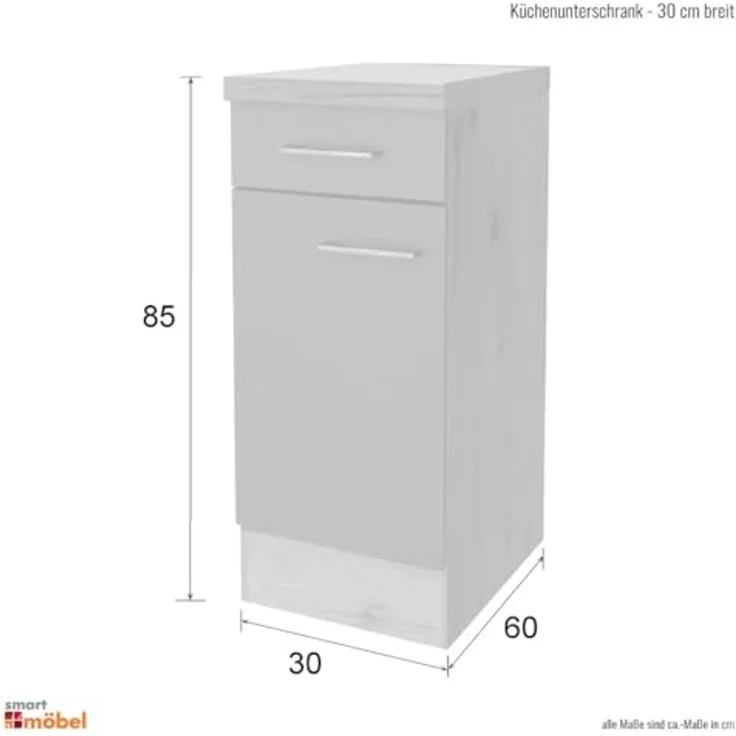 Flex-Well Unterschrank Nano (B x H x T) 30 x 85/86 x 60 cm – Bild 2