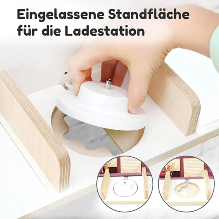 stadtecken Holzregal für Musikbox I Geeignet für die Toniebox und ca. 50 Tonies I Perfekte Tonie Aufbewahrung im Kinderzimmer I Zum Aufstellen oder Aufhängen (Feuerwehr, Groß) – Bild 9