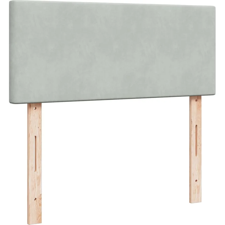 vidaXL Boxspringbett mit Matratze Hellgrau 120x200 cm Samt 3288576 – Bild 10