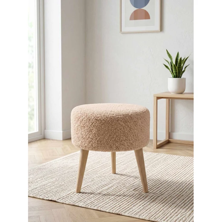 Hanah Home 'Az-Ovl-Ws - Cappucino' Pouffe, Cappuccino, 40 x 42 x 40 cm – Bild 1