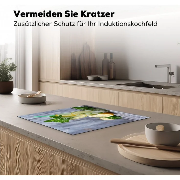 MuchoWow Herd-Abdeckplatte Cocktail - Früchte - Kräuter, Vinyl, (1 tlg), Abdeckplatte für Ceranfeld, Herd Inductionsmatte, 57.6x51.6 cm – Bild 3