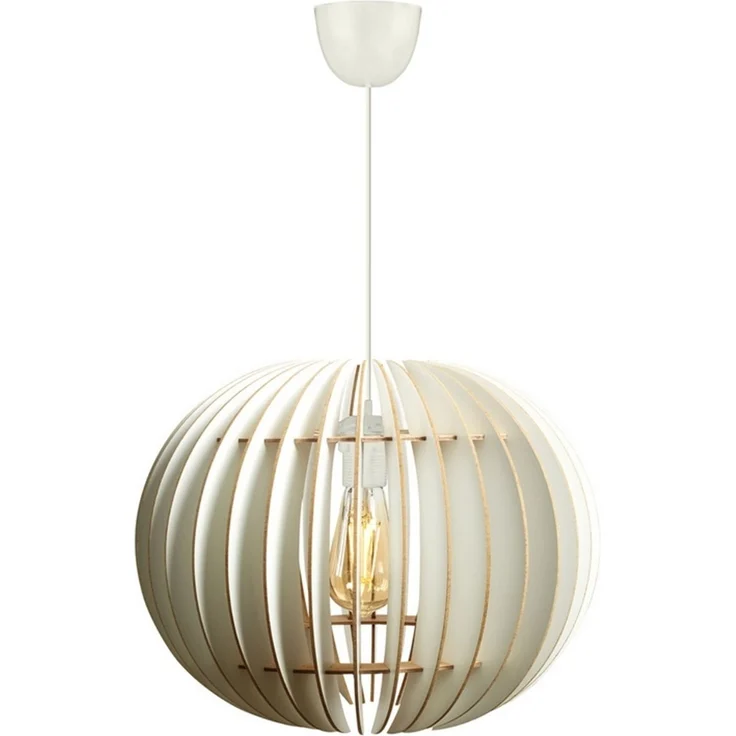 KAWOLA Hängelampe BOLZANO Holz weiß 70 x 36 x 36 cm – Bild 3