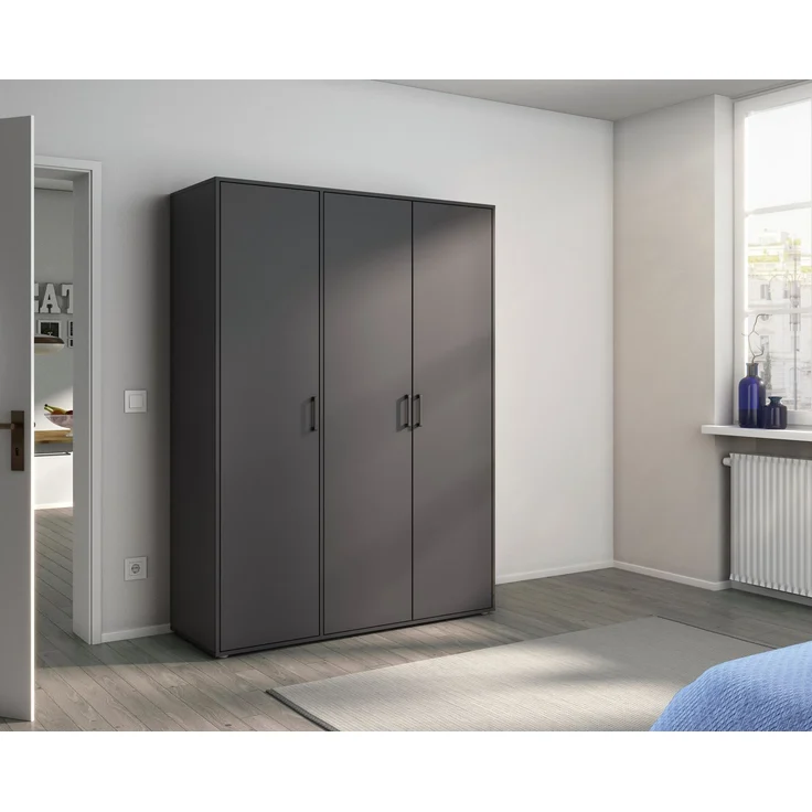 Rauch Möbel 'Voyager' Kleiderschrank, Holz, Grau Metallic, Zubehör Classic, Breite 140 cm | ohne Schubladen – Bild 1