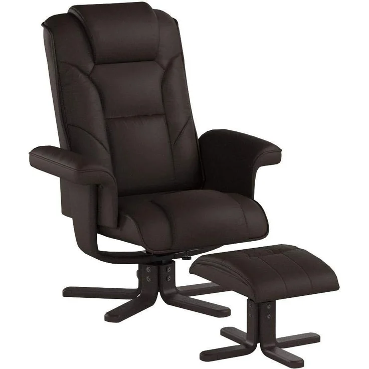 Julian Bowen Malmo Ruhesessel mit Hocker, Braun – Bild 1