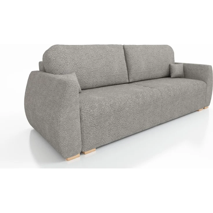 Wohnero 24 Delle Premium Schlafsofa 221x93 cm mit Bettkasten & DL-Funktion – 191x142 cm Liegefläche, 3-Sitzer Sofa mit Bonellfeder - Lambi 12 – Bild 2