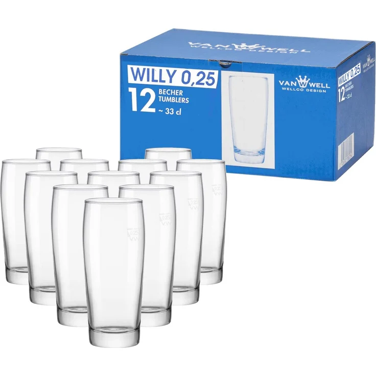 Van Well Willi Becher 0,25 l geeicht 12er Set – Bild 1